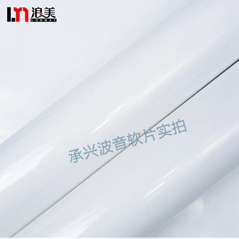 Lonmay self adhesive home decoration solid plain glossy white color pvc film with protective film