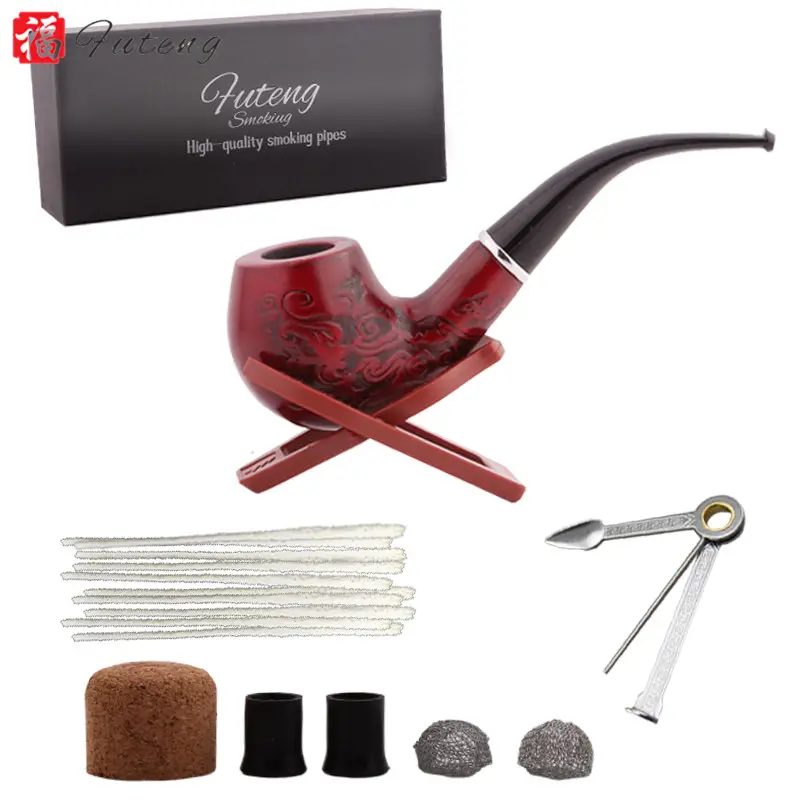 Futeng High Quality Ready to Ship Wood Smoking Pipe Handmade Portable  Wooden Tobacco Smoking Pipe Wholesale