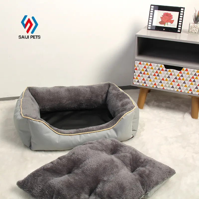 Saiji hight quality calming large dog house felt warm soft plush cozy pet bed nest for dogs