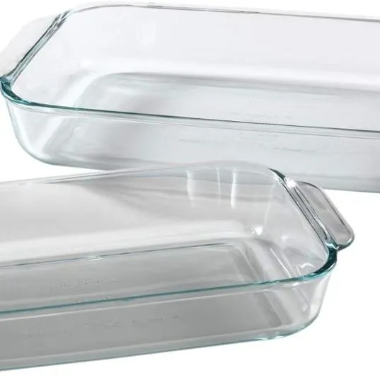 heat resistant Basics Clear Oblong Glass Baking Dishes Dish/Pan/Tray/Plate