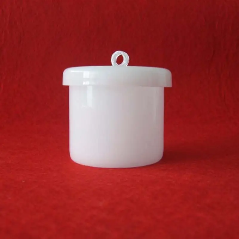 Opaque quartz glass cylindrical crucible with lid For burning solid matter