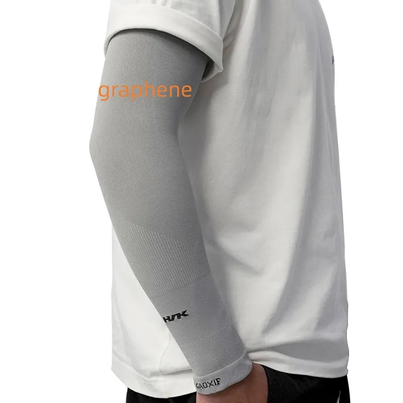 На заказ мужские спортивные защитные локти для бега, баскетбольные волейбольные футбольные спортивные УФ-солнечные велосипедные графеновые рукава