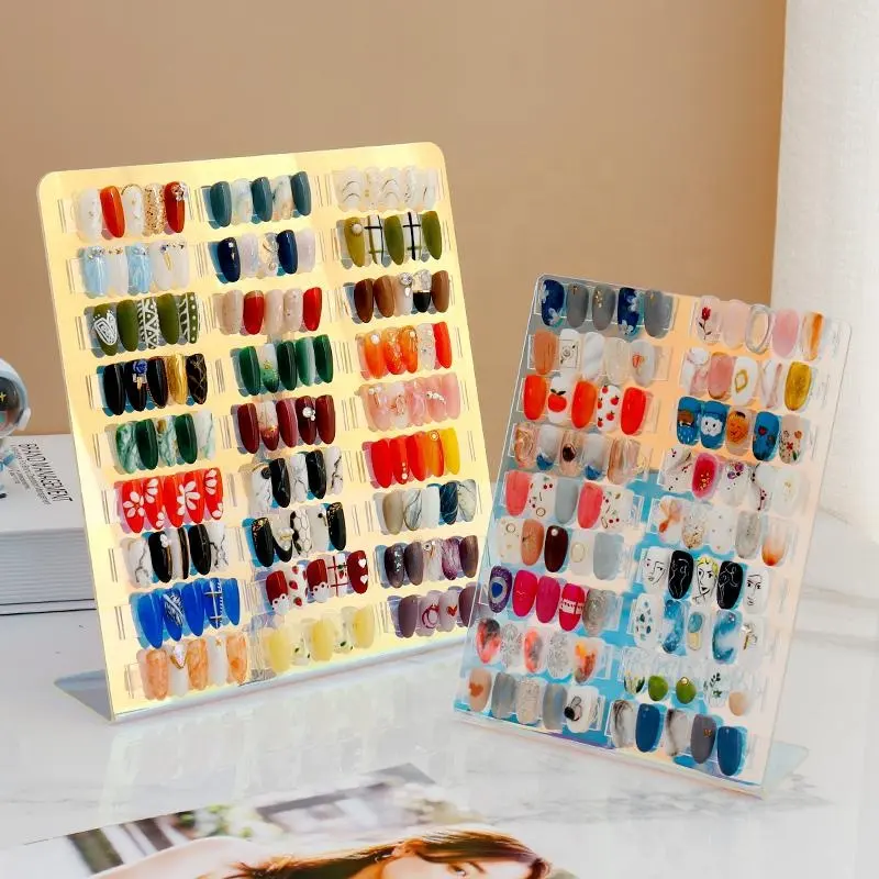 Acrylic Nail Color Card L Shape Professional Nail Display Showing Shelf tips Polish Stand For Beauty Salon Tools
