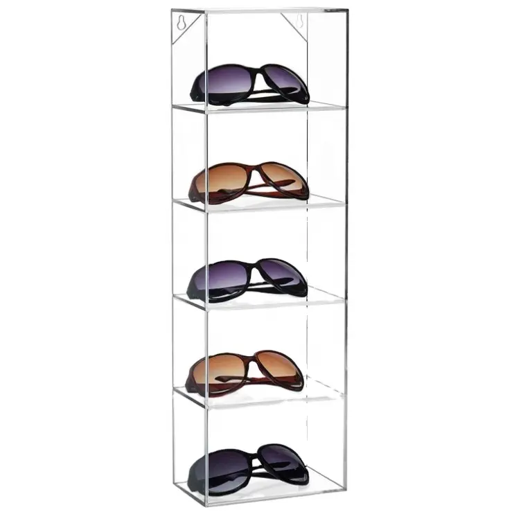 Custom Clear Wall Hanging Organizer Display Case Acrylic Sunglass Box