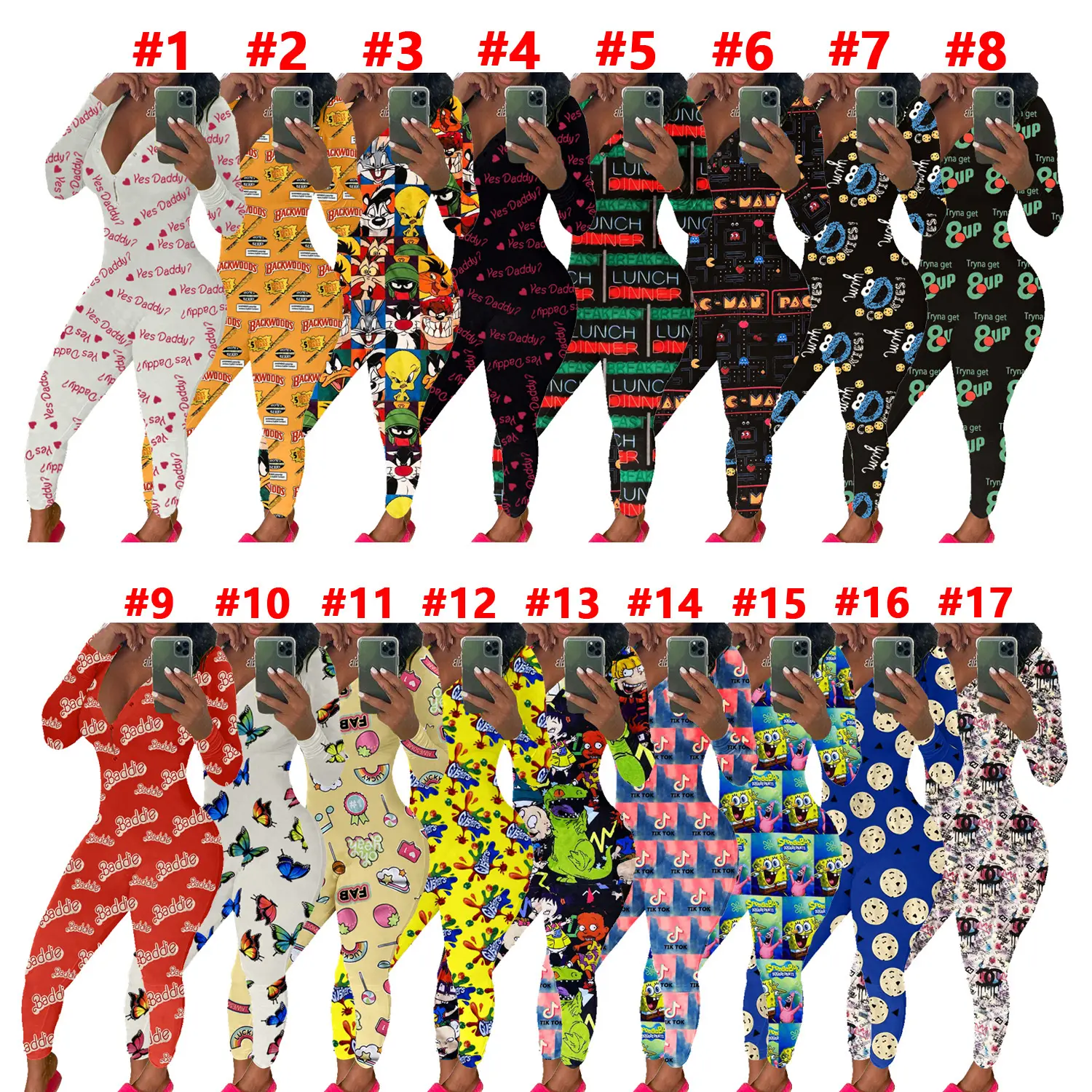 New Arrival Character Onesie Nightwear Wap Long Pants Christmas Onesie Pajamas For Women