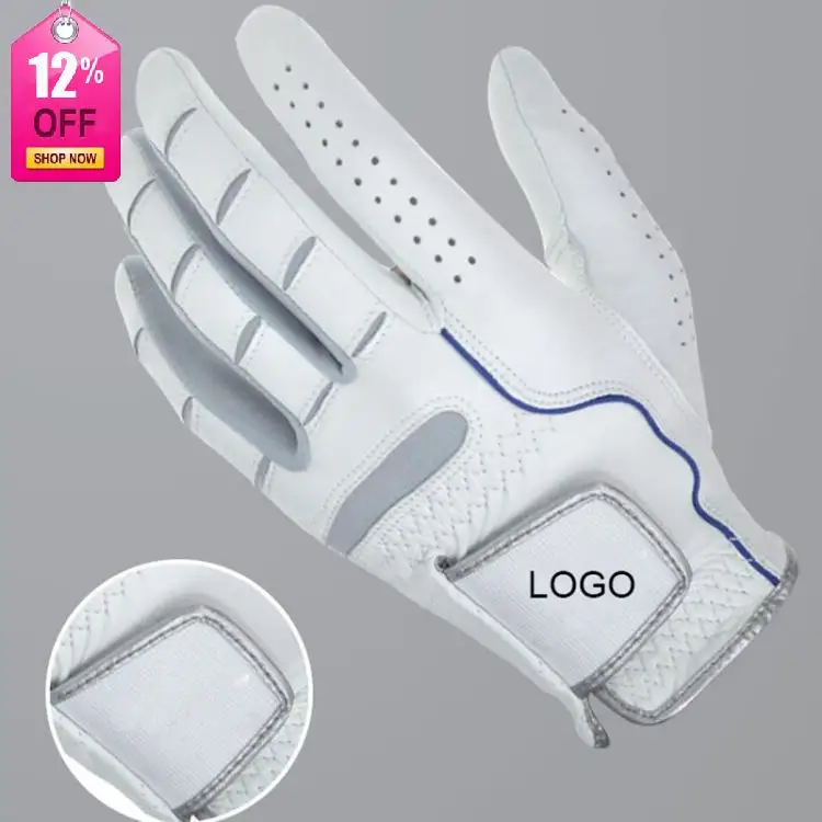 Cabretta+PU +mesh elastic material colorful new design golf gloves with cheap price