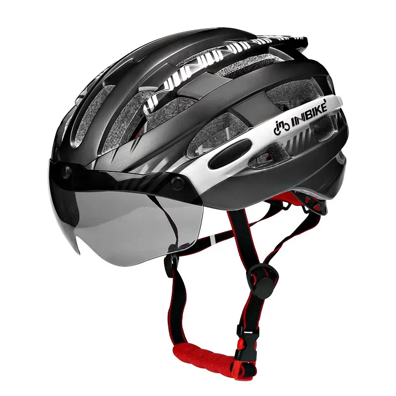 Велосипедный шлем INBIKE с очками, сверхлегкий спортивный, для горных велосипедов, для мужчин и женщин