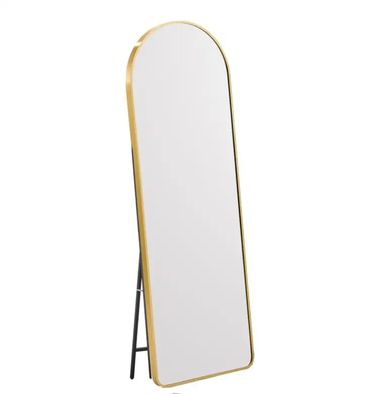 Золотой алюминиевой металлической рамке полноразмерная длина тела стены гардеробная постоянного напольное зеркало