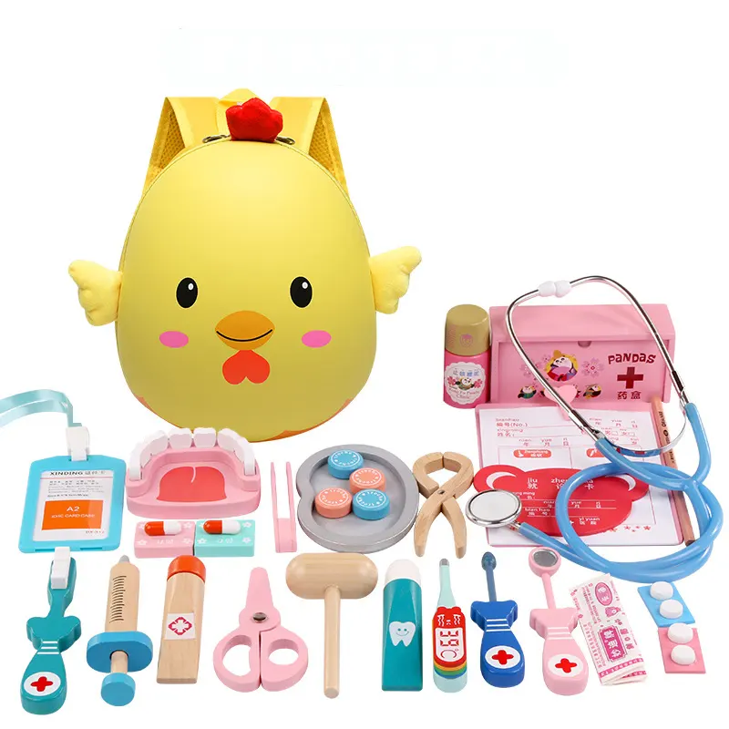 Милый деревянный докторский набор с сумкой, докторский набор, игрушка, ролевая игра, докторский набор для детей