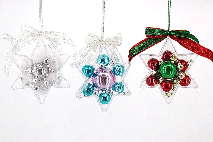 Fashion Acrylic Christmas Snowflake Hanging Ornament Transparent Pincone Snowflake Decorative Indoor Festival Party Ornament
