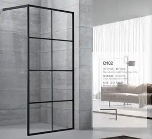 Black Frame Walk In Shower Door D102