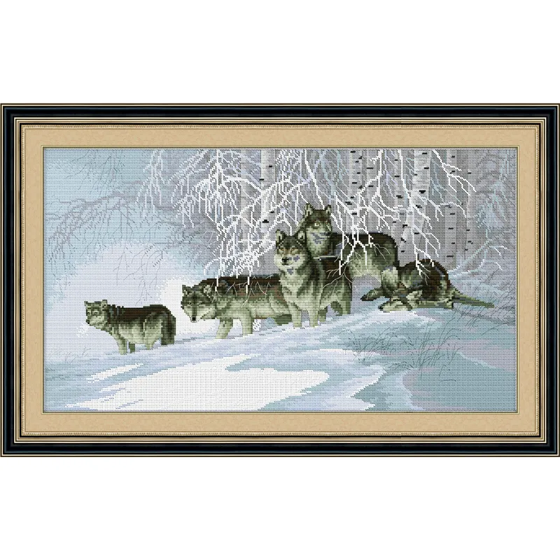 Картина «Снежный волк», вышивка крестиком, искусство для рукоделия, домашний Настенный декор, рукоделие, шитье «сделай сам»