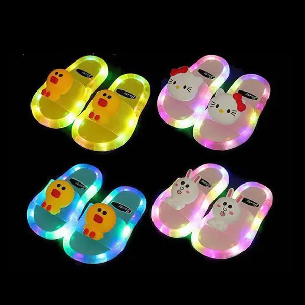 Fashion Children Summer Slippers Flat Jelly LED Shoes Kids Sandals with Light for Boys and Girls