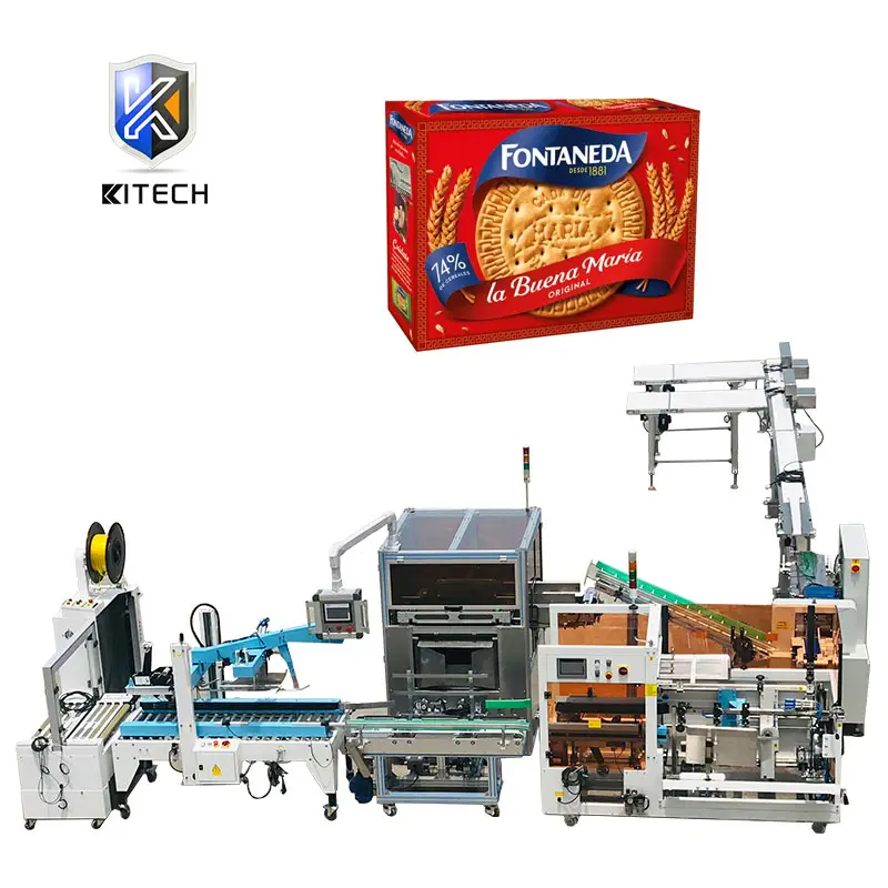 KL High Quality Automatic Horizontal Biscuits Multipack Cartoning Box Flow Pillow Complete Packaging Line