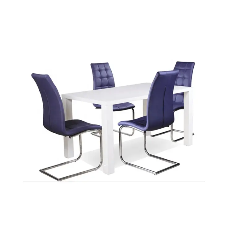 Набор столовой деревянный обеденный кухонный стол в белом цвете для 4 человек обеденные стулья