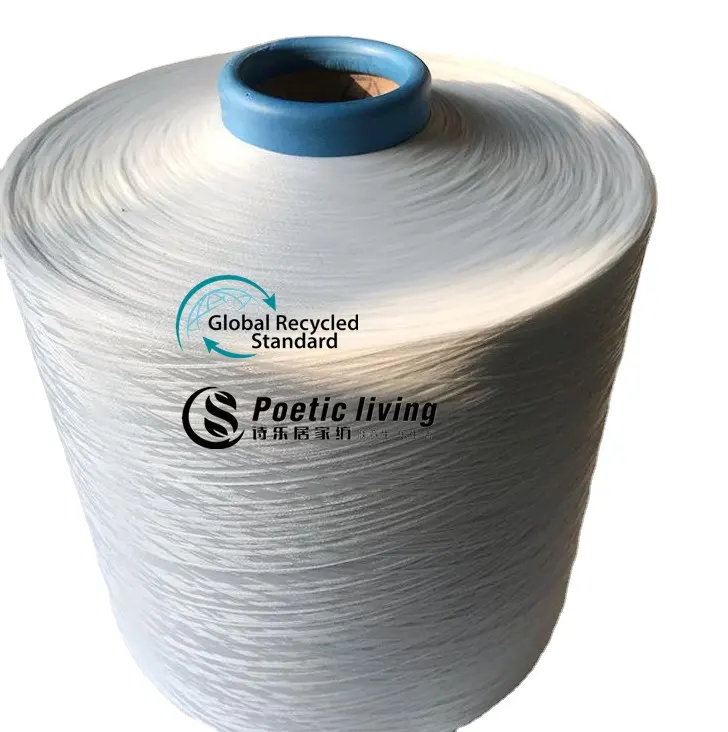 wholesale best price GRS raw white recycled polyester yarn