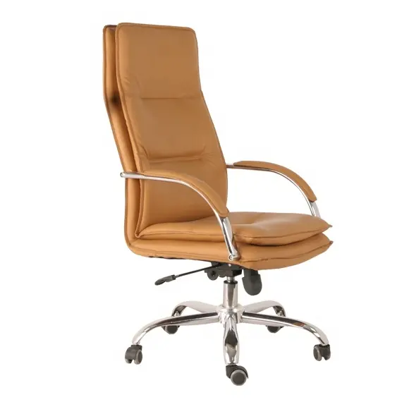 Furniture 2019 grey genuine PU beige CEO high back reclining office chair