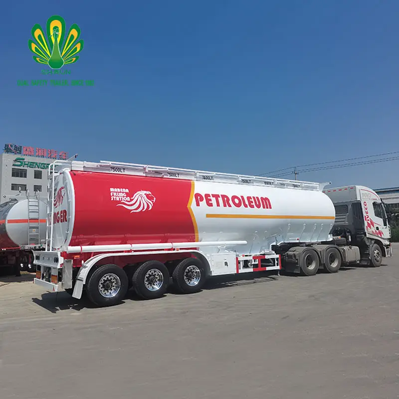 3 Axles Aluminum Alloy 42000 45000 Liters Petrol Diesel Oil Fuel Tanker Trailers For Sale