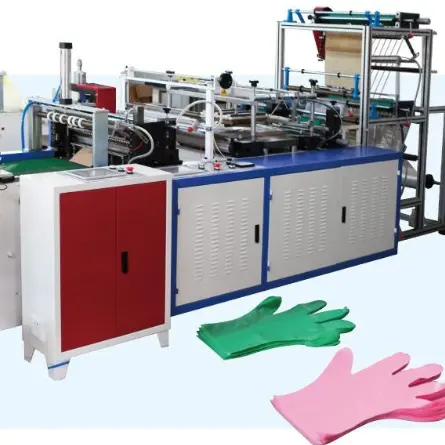 NO LABOR PE plastic gloves making machine with automatic waste clean