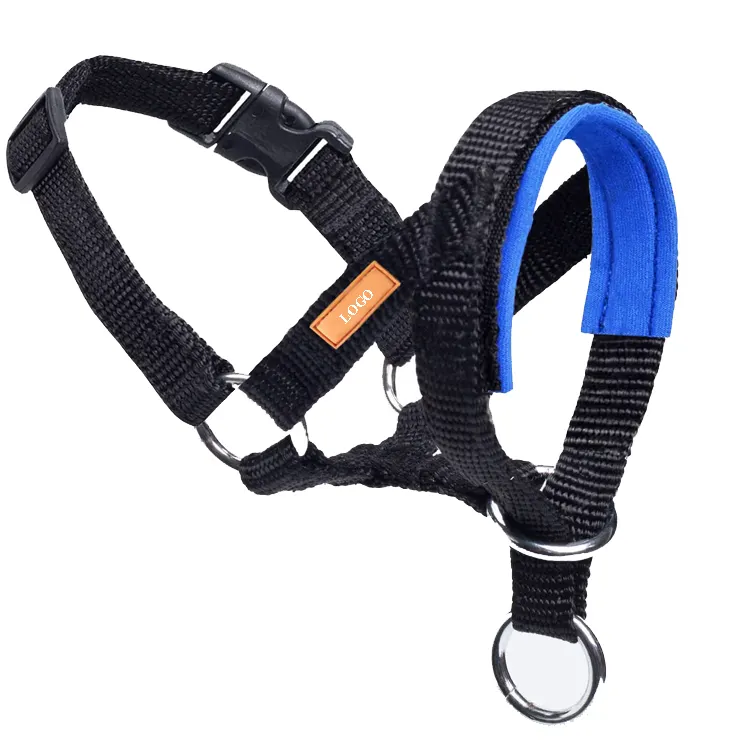 Wholesale Adjustable Dog Head Collar with Padded Fabric, Anti-Pulling Pet Head Muzzle Harness for Dogs