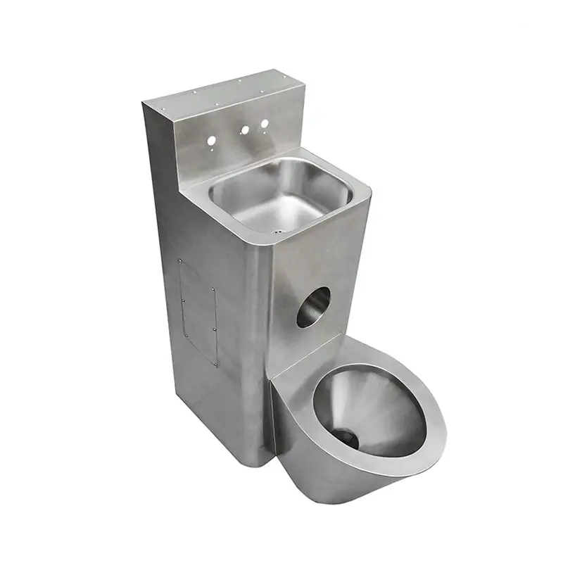 304 из нержавеющей стали холодная вода туалет раковина комбинированный цельной отливки Ванная комната Санузел туалетный комплект с бассейнов раковина