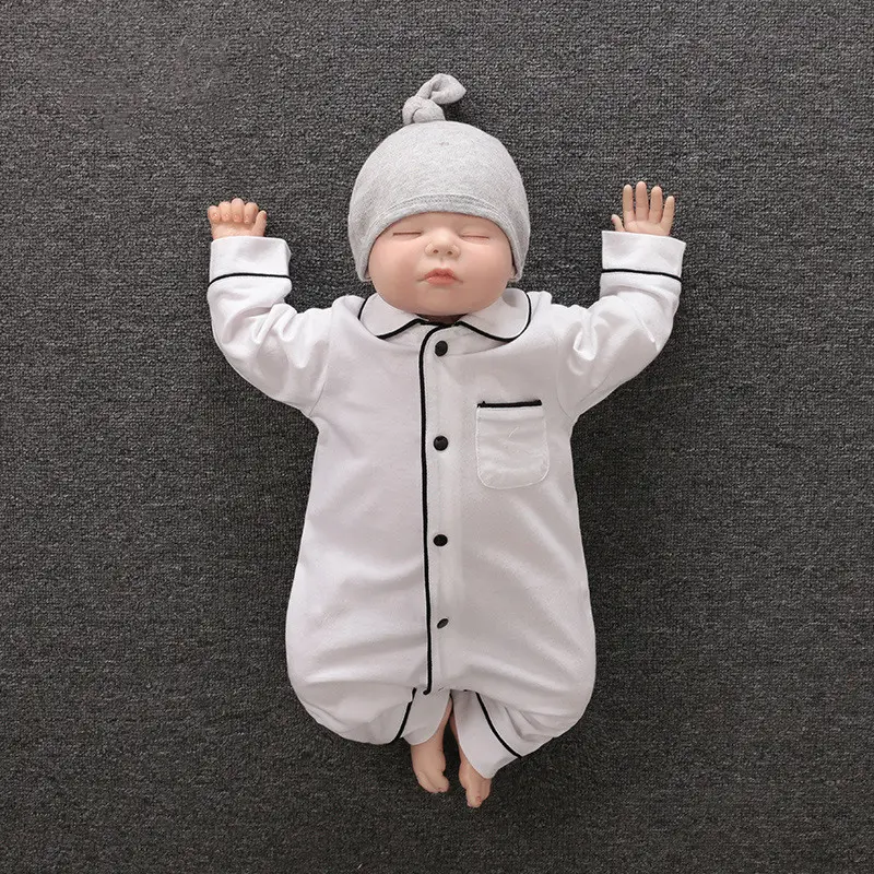 Детская цельная Пижама на осень и зиму хлопковая одежда для новорожденных Для Скалолазания новая версия корейской детской одежды