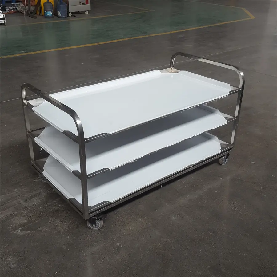 Custom Made 3 Tier And 2 Tier Stainless Steel Medical Cart With High Quality