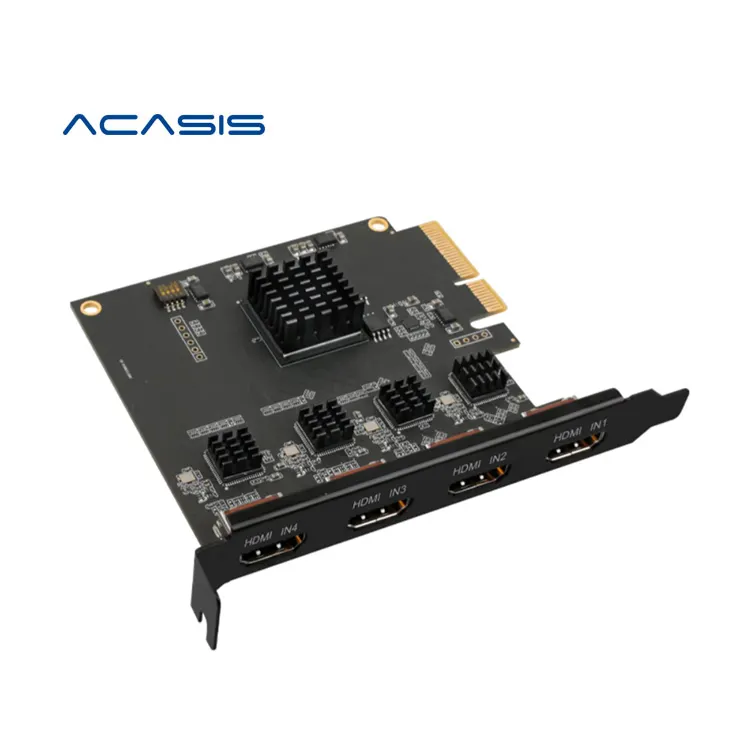 4 Channel Video Card HD-compatible PCIE Capture Card 1080p 60fps OBS Wirecast Live Broadcast Streaming Adapter Quad Ports