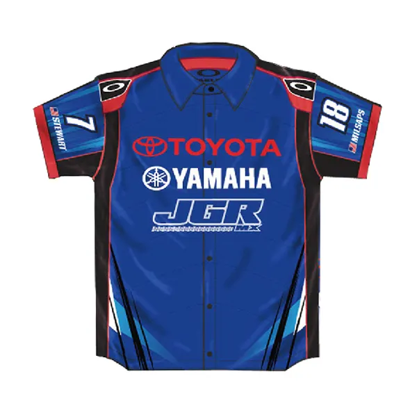 Dye sublimation polyester racing team pit crew shirts wholesale