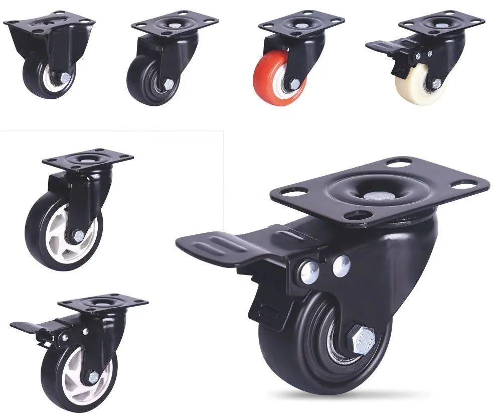 Прямая Продажа с завода, 2-5-дюймовое тормозное колесо, мебельное колесо, ПВХ/ПУ/ТПУ, офисное направленное/универсальное колесо