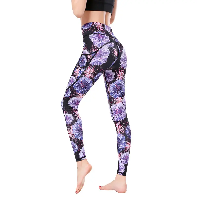 Xsunwing wholesale Women High Waist Workout printed fabric Sports Leggings Butt Lift pants Sexy Women Fitness Gym Stretch Tights