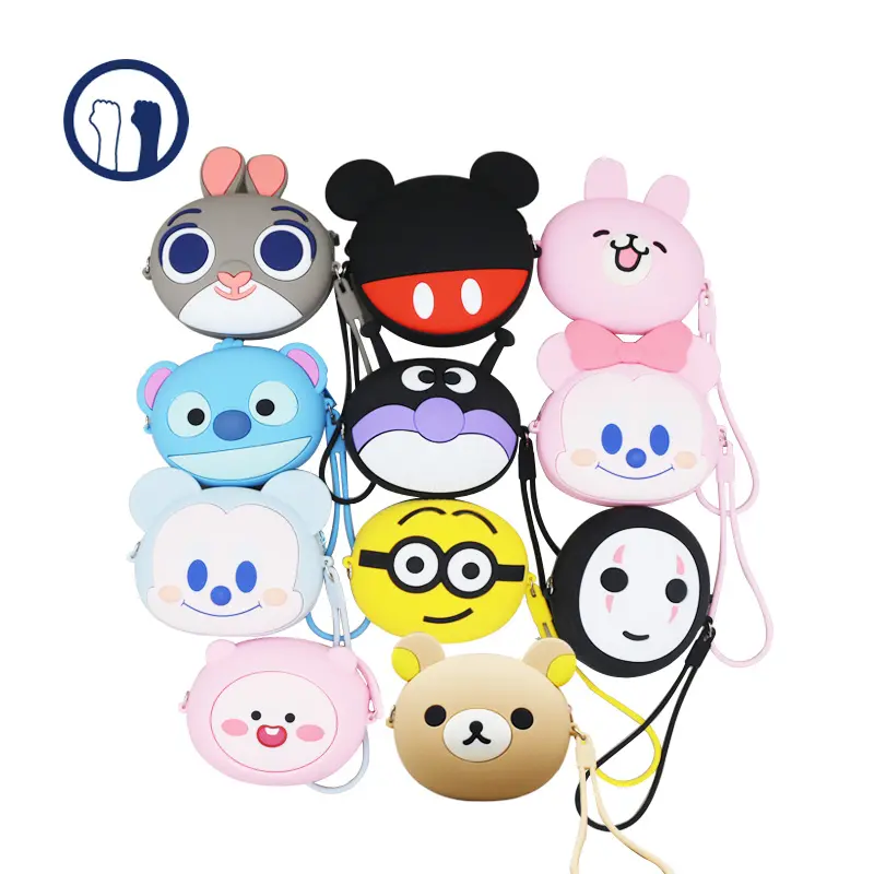 2020 new Best selling cartoon silicon jelly Portable cute silicon coin purse