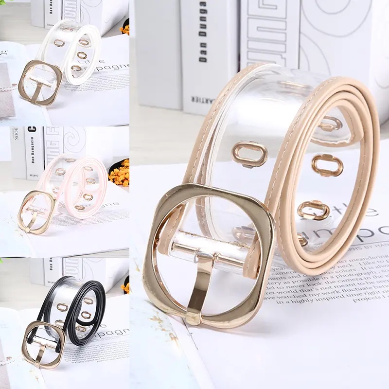 Fashion Clear transparent belts for women 2021 white belt plastic waistband Female ladies