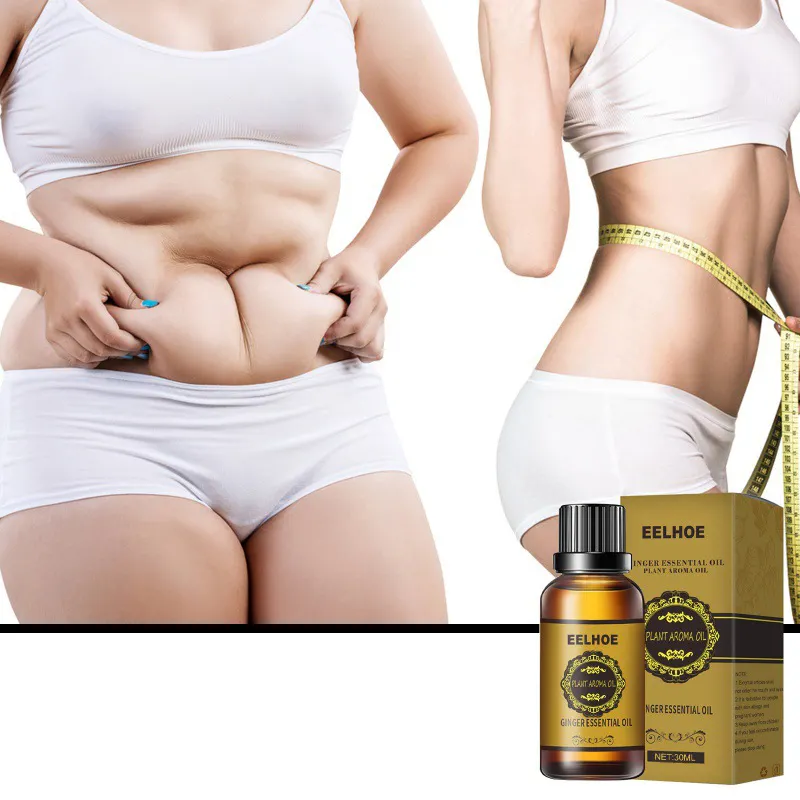 Имбирное эфирное масло для укрепления и похудения, массаж для удаления формирования мышц живота и бедер и эфирного масла живота