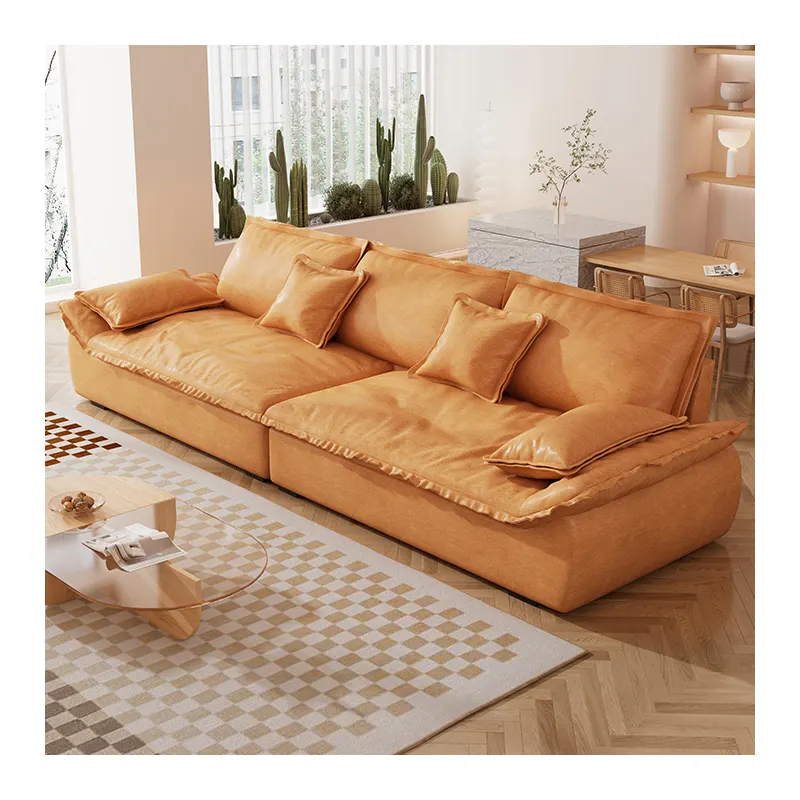 Итальянский минималистский технологичный тканевый домашний секционный диваны для гостиной, современный простой трехсветный роскошный парусный диван
