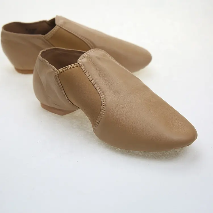 Танцевальная обувь для танца S5217, оптовая продажа, мягкая Неопреновая свиная кожа, без шнуровки, кожаная джазовая обувь, танцевальная обувь для джаза