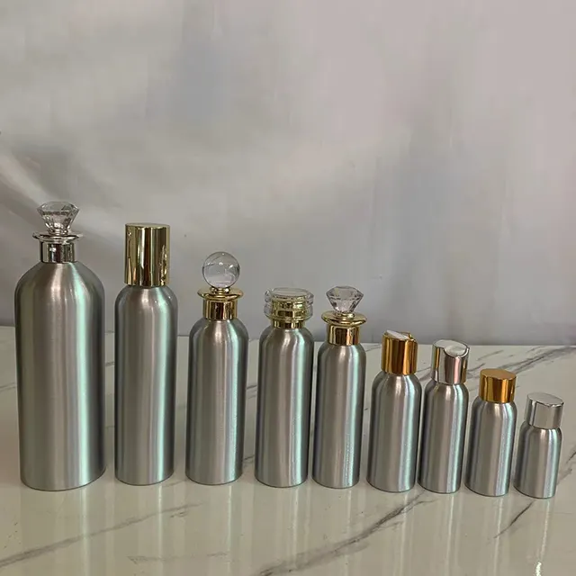 Бутылки для шампуня с ароматическим маслом Hengjian с золотым колпачком, алюминиевые бутылки с ароматическим маслом, 30 мл, 50 мл, 60 мл, 100 мл, 200 мл, 250 мл, 500 мл