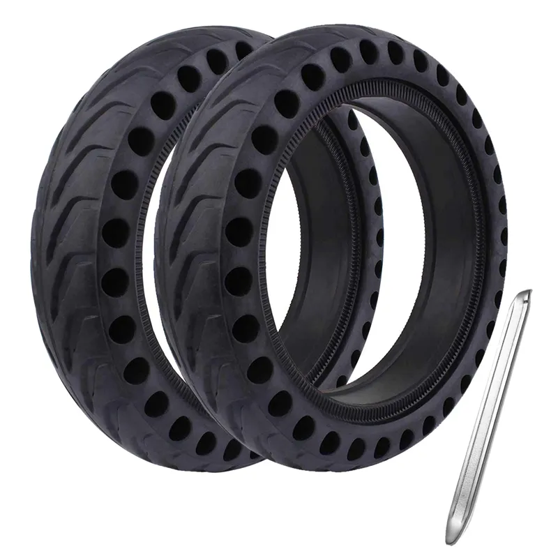 8.5 Inch explosionproof tubeless honeycomb design shock absorber damping solid rubber scooter tires and  wheels replacement