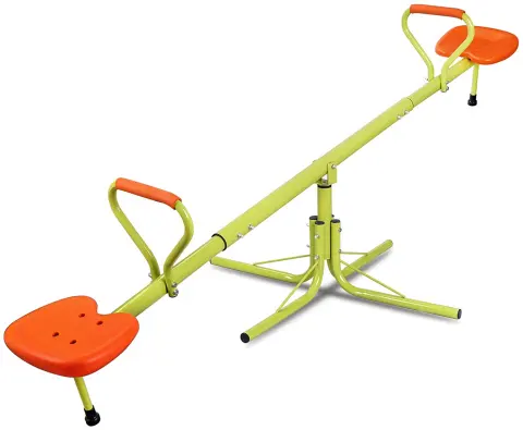 2021 Manufacturer customized children's outdoor playground rotating solid seesaw