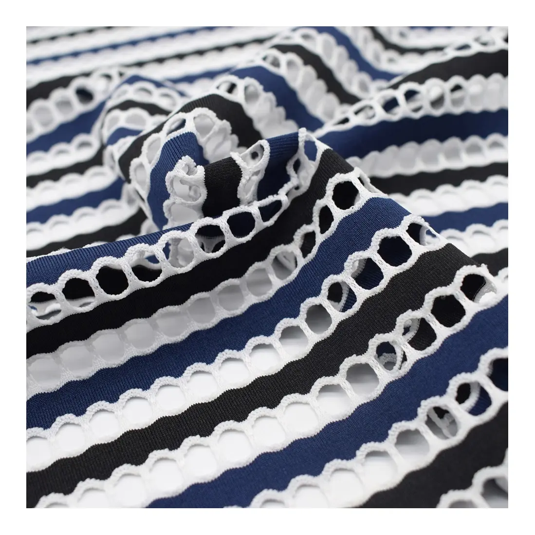 Whole Sale elastic Knitted Jacquard Yarn dye Mesh Fabric For Swimwear bikini