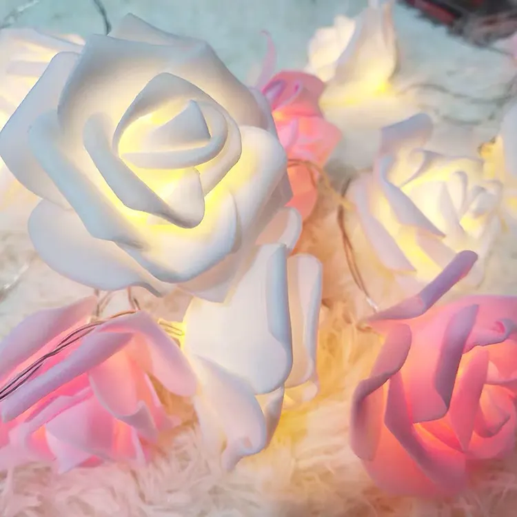 Christmas day Valentine's day Wedding day Decoration artmulticolor craft roses LED light for christmas night
