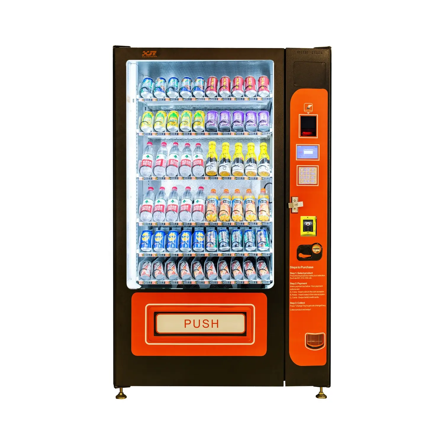 XY Mechanical Auto Snacks Soft Drink Combo Vending Machines For Sale