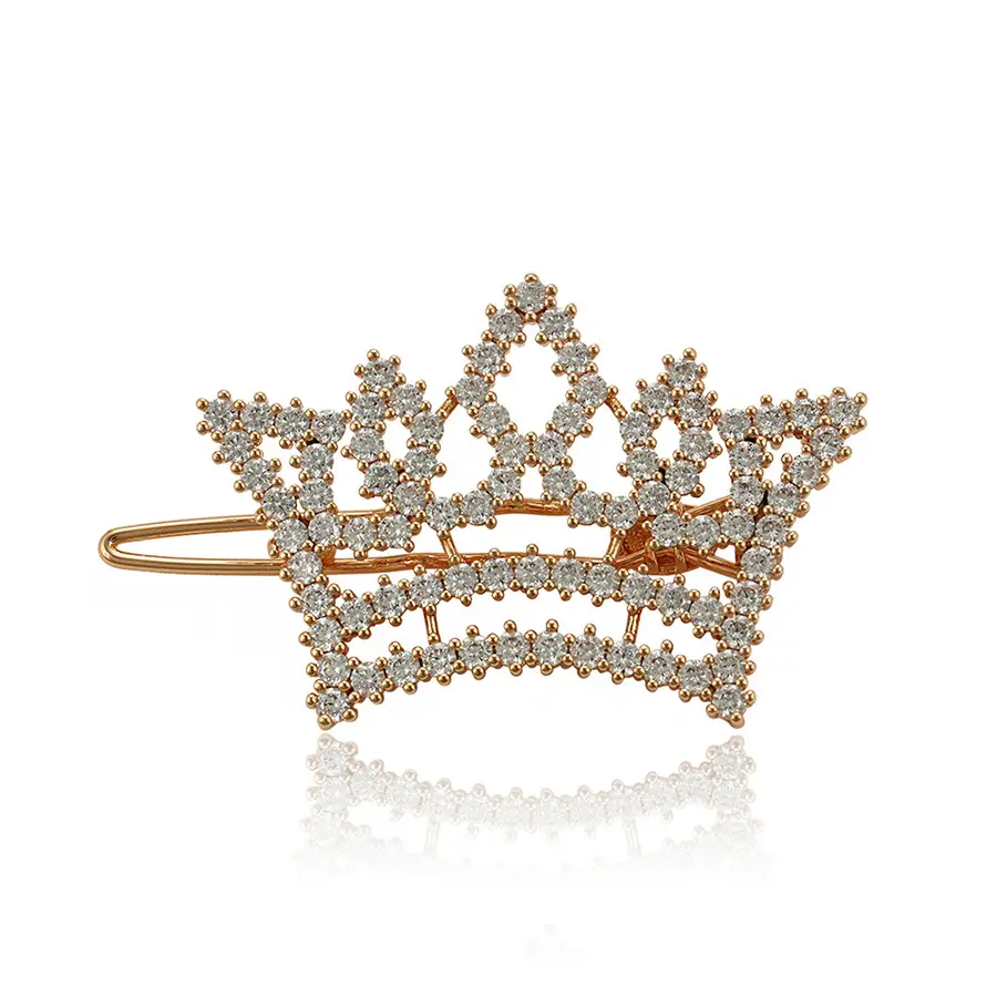 00475 xuping jewelry Luxury and exquisite design crown with diamonds 18K gold-plated all-match hairaccessories