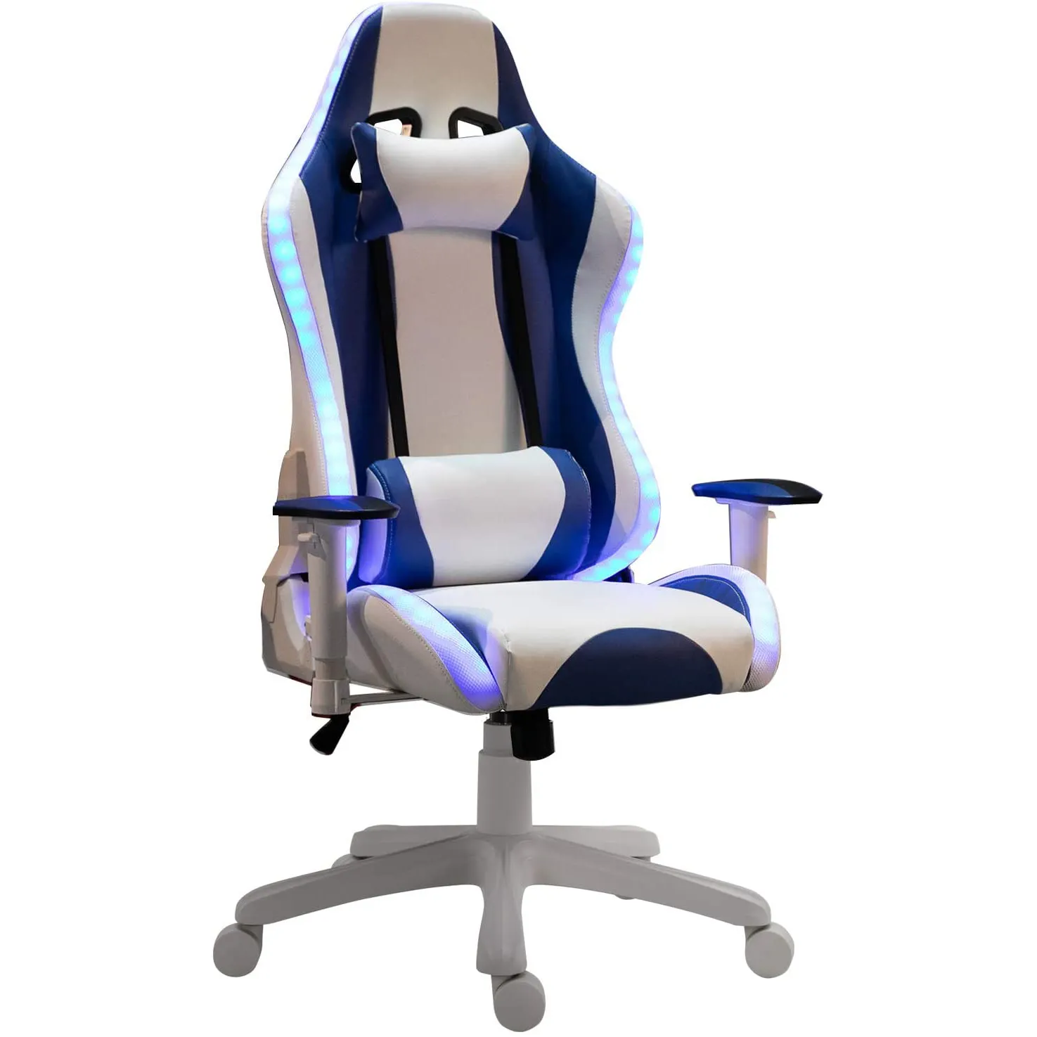 Оптовая продажа, силловый игровой стул AQ из искусственной кожи RGB со светодиодной подсветкой, массажное гоночное игровое кресло с подсветкой и динамиками