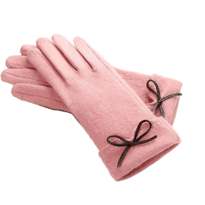 Модные осенние женские шерстяные перчатки для сенсорных экранов для езды на зиму