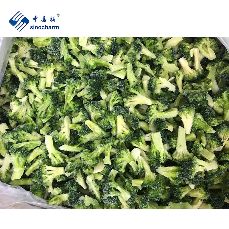 Sinocharm BRC-A Approved 3-6g IQF Broccoli Whole Frozen Broccoli For Cooking Noodles