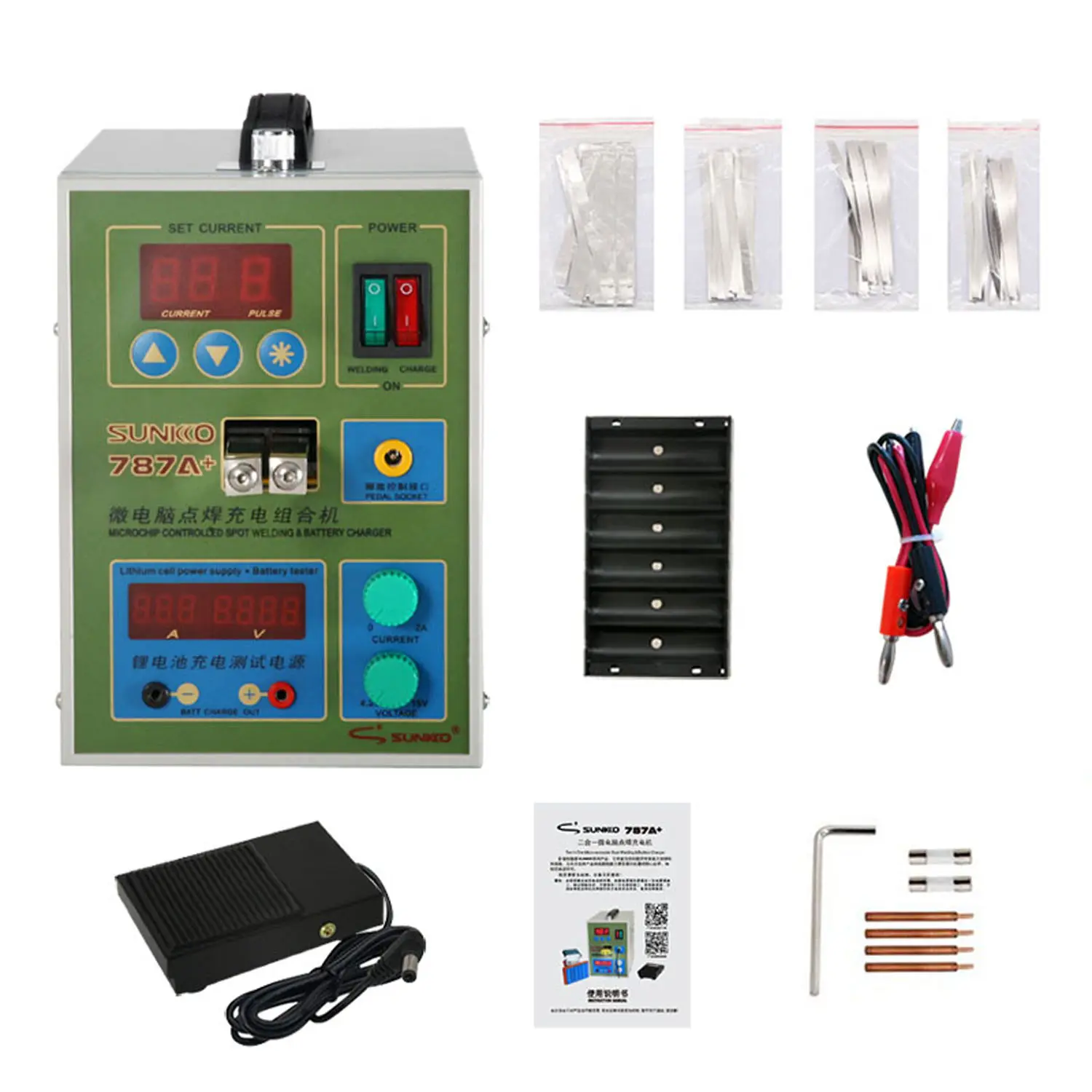 KNOKOO Precision Pulse Battery spot welders 787A Spot Welding Machine  with Micro-computer Soldering Station