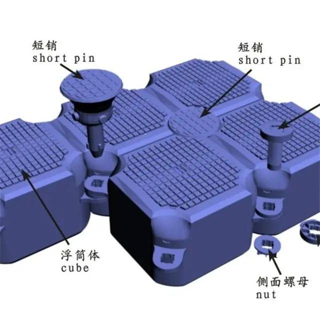 Blue Plastic Modular Floating Dock pontoon