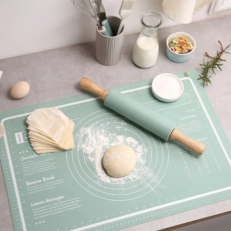 Hot Sale popular Silicone Baking Mat Dough Kneading Pad for Kitchen with three colors