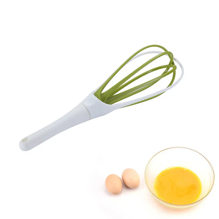 2-in-1 foldable flat egg whisk adjustable kitchen hand whisk for cooking